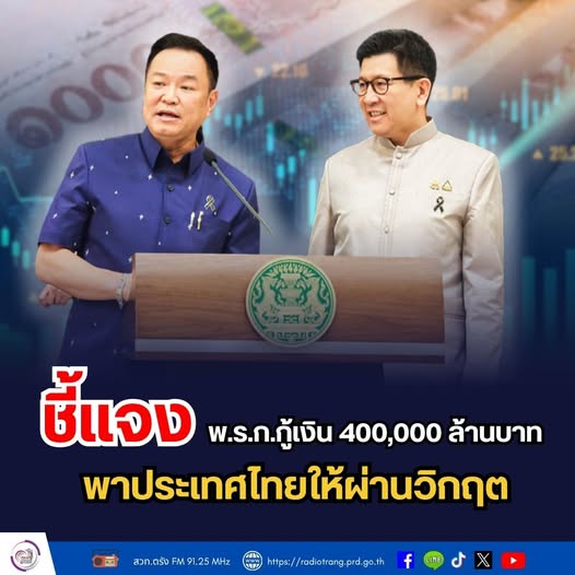 นายกรัฐมนตรี ชี้แจงมติ ครม. ออก พ.ร.ก.กู้เงิน 4 แสนล้านบาท เพื่อบรรเทาผลกระทบค่าครองชีพของประชาชน รวมทั้งปรับโครงสร้างพลังงานของประเทศ ย้ำเป็นเครื่องมือพาประเทศให้ผ่านพ้นวิกฤติ และยังคงรักษาวินัยการคลังอย่างเคร่งครัด