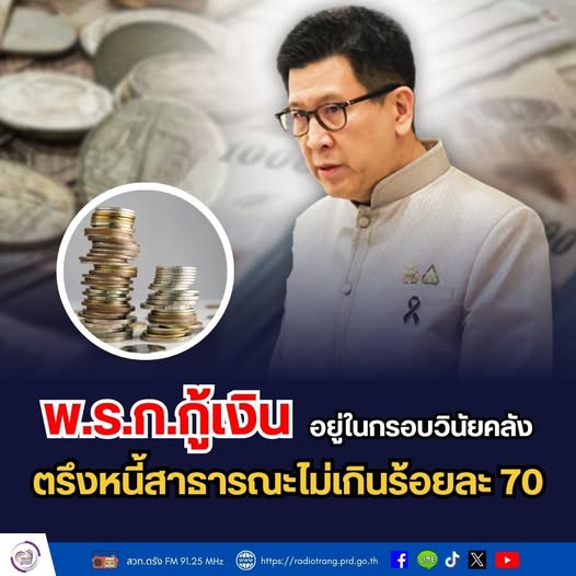 "เอกนิติ" รองนายกรัฐมนตรีและรัฐมนตรีว่าการกระทรวงการคลัง ย้ำ พ.ร.ก. กู้เงิน 4 แสนล้านบาท อยู่ในกรอบการรักษาวินัยการคลัง ตรึงหนี้สาธารณะไม่เกินร้อยละ 70